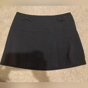 Black Mini Skirt with Bow Accents
